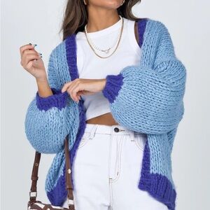 NWOT Lulus Lester Knit Cardigan Blue XS/S